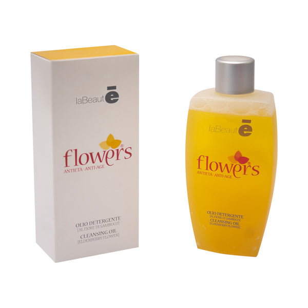 L'Olio Detergente Flowers Sambuco è un olio fluido e naturalmente profumato che rimuove con estrema dolcezza sporco e cellule morte dalla pelle, lasciandola liscia e setosa dopo il risciacquo. 